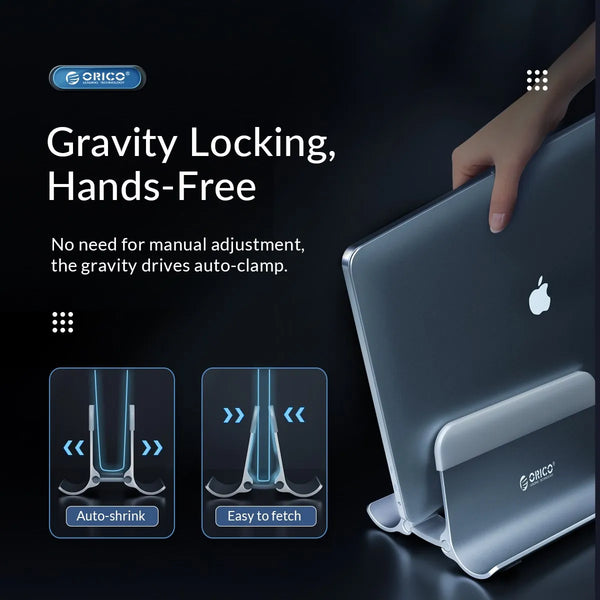 ORICO Vertical Laptop Stand For MacBook Pro Aluminum Portable Notebook Stand Laptop Support MacBook Air Pro Tablet Phone Stand