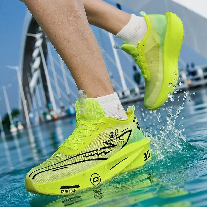 Couple Sneakers for Men Women Lightweight Breathable Professional Marathon Training Jogging Shoes Lightweight Mesh Tennis Shoes