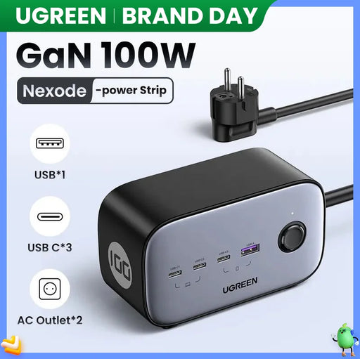 UGREEN 100W Fast GaN Desktop Charger Power Strip Charging Station Fast Charger For Laptop Macbook iPhone 15 Pro Phone Charger