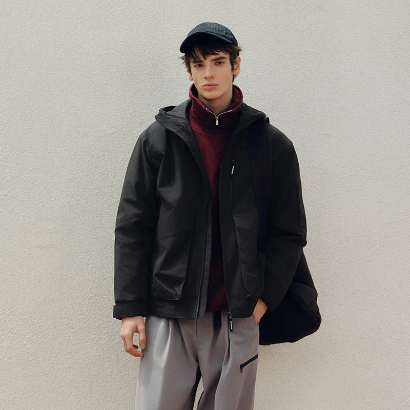 Semir Men Jacket Outdoor Mountain Style Hooded Loose Couple Casual Style Autumn Lightweight Outerwear Daily Wear 2026