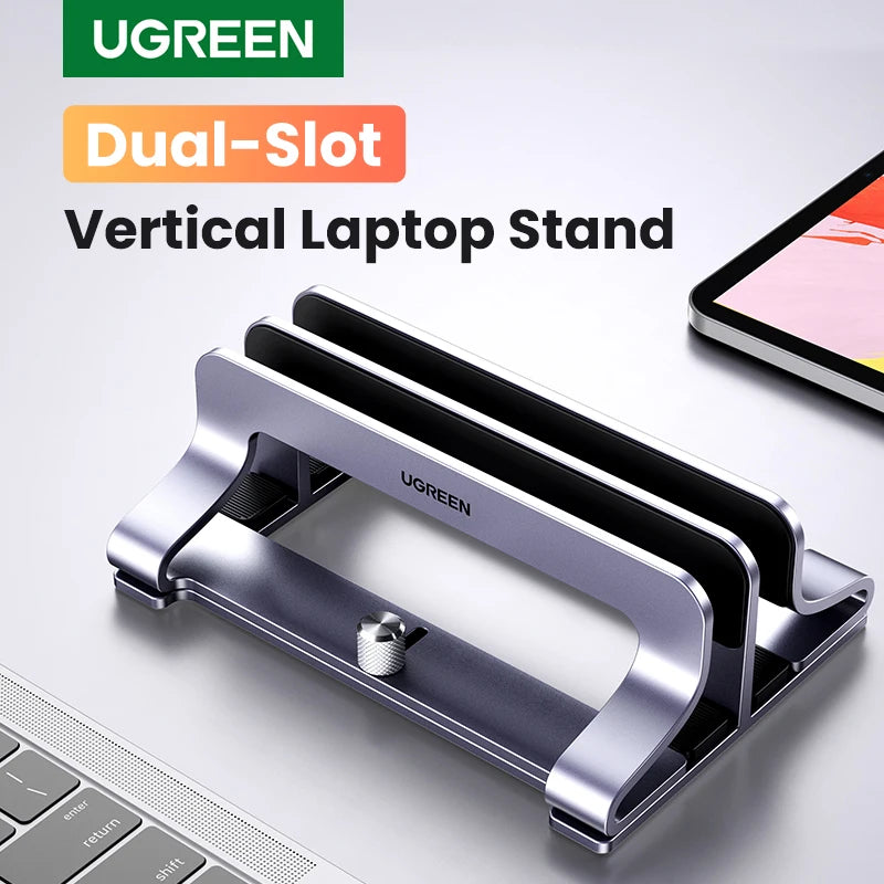 UGREEN Vertical Laptop Stand Holder For MacBook Air Pro Aluminum Foldable Notebook Stand Laptop Support MacBook Pro Tablet Stand