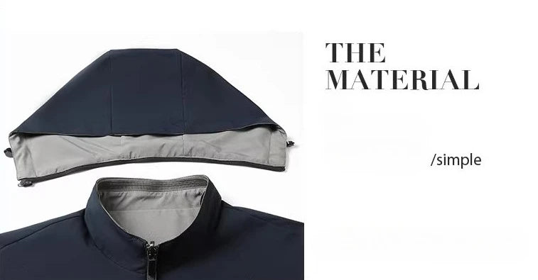 2026 Men's Red Long-Sleeve Hooded Jacket; The Coat Can Be Worn Inside Out, and The Hood Is Removable.