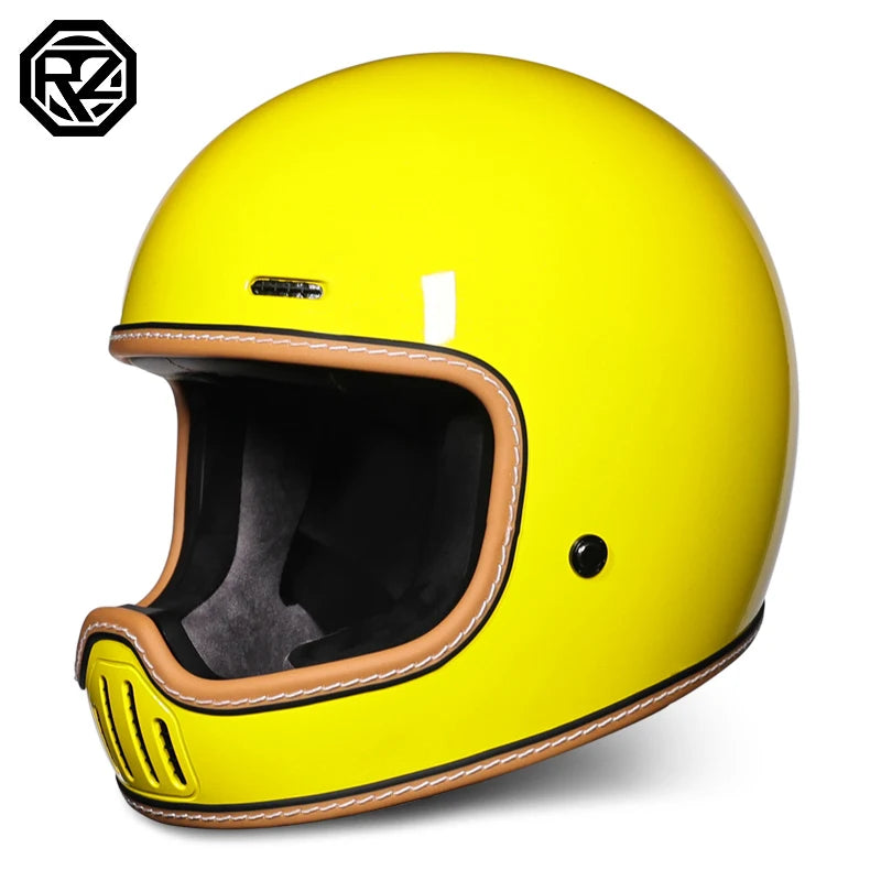 ORZ Retro Motorcycle Helmet Full Face Cruising Motorcycle Helmet Four Seasons Couple Street Pig Nose Helmet DOT Approved 729