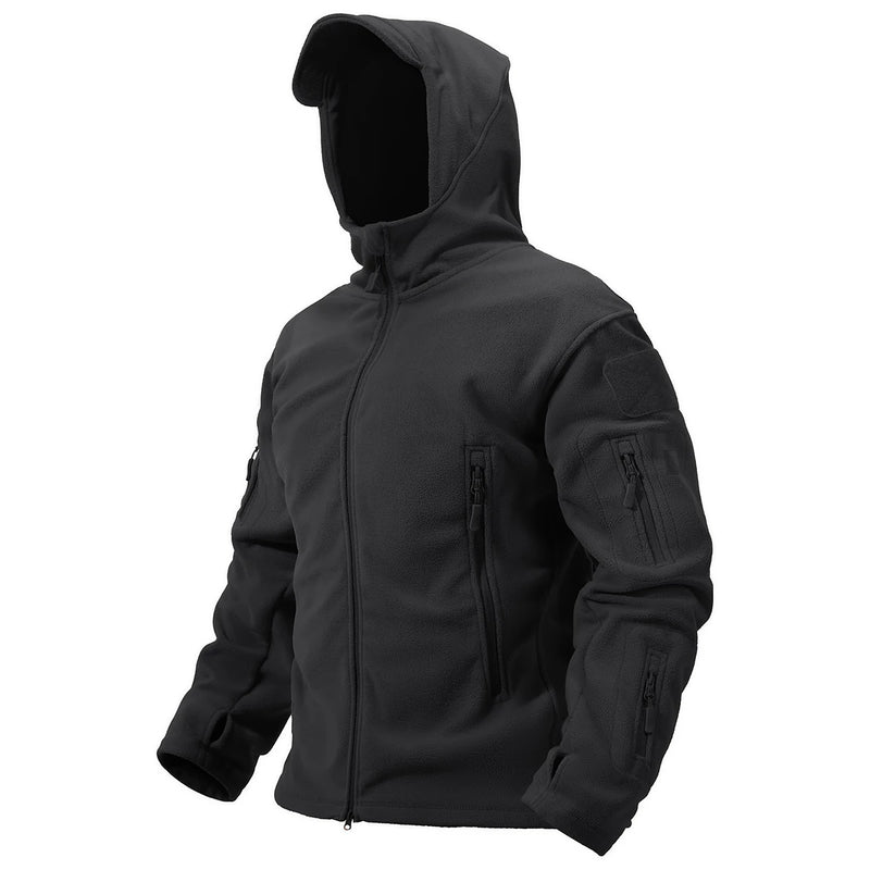 TACVASEN Men's Hoodie Fleece Jacket Fall Winter Warm Full-Zip Outdoor Hiking Working Camping Coat with Multiple Zippered Pockets