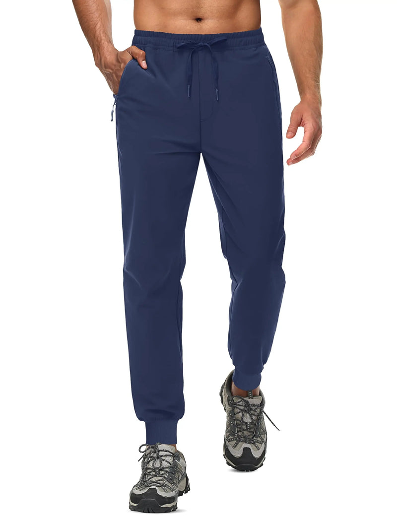 TACVASEN Summer Quick Dry Hiking Pants Mens Casual Zipper Pockets Sports Training Pants Outdoor Jogger Running Gym Work Trousers
