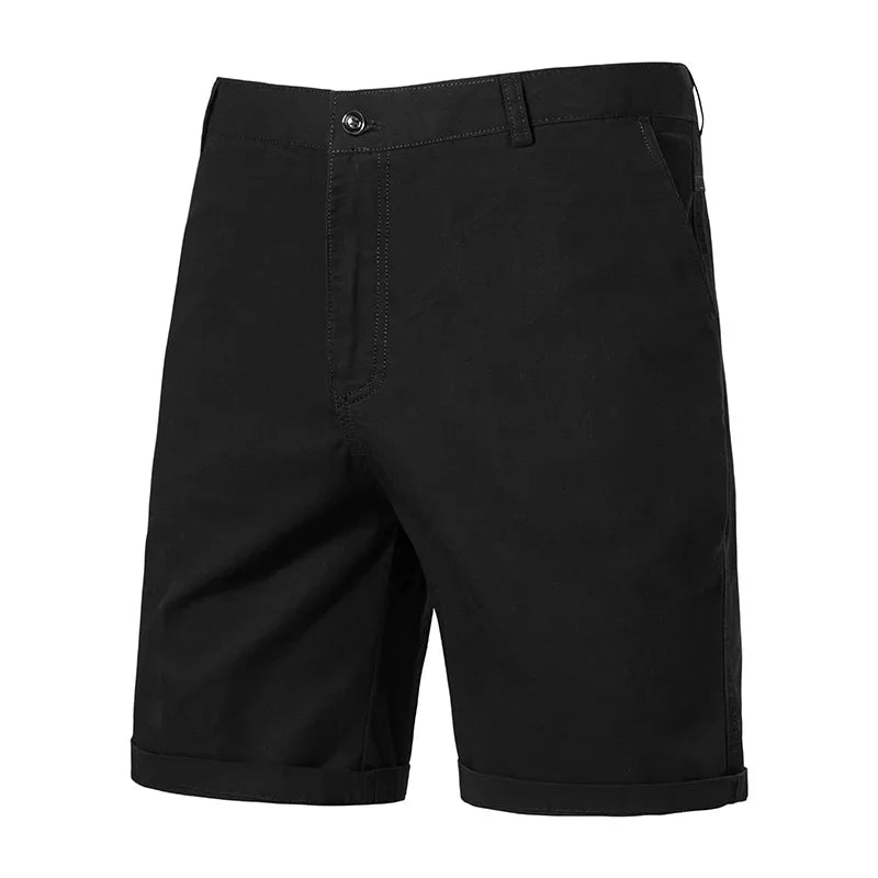 Breath Weave Male Knee Shorts Front Zip Closure Two Back Pockets Daily Office Semi Formal Casual Short Trousers