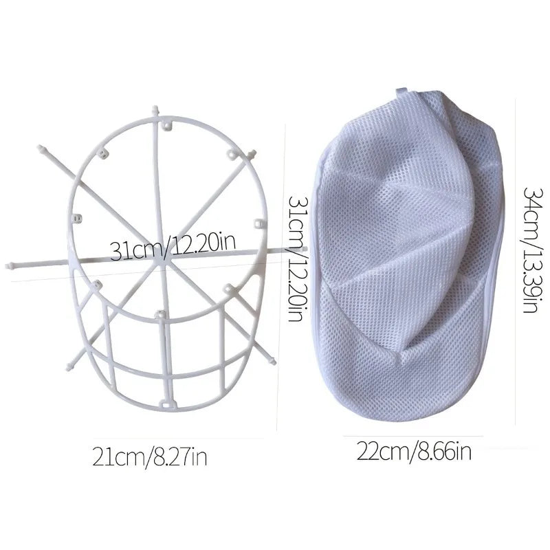 1PC Baseball Cap Washing Cage with Mesh Bag,Durable Hat Washer for Washing Machine, Washing Rack for Shape Protection