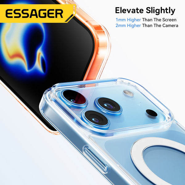 ស្រោម ម៉ាញេទិក Essager សម្រាប់ iPhone 17 Series ស្រោមការពារការប៉ះទង្គិច សាកថ្មឥតខ្សែ សម្រាប់ Magsafe សម្រាប់ iPhone 17 Pro Max 17 Air