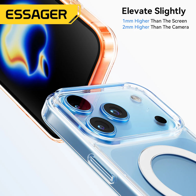 ស្រោម ម៉ាញេទិក Essager សម្រាប់ iPhone 17 Series ស្រោមការពារការប៉ះទង្គិច សាកថ្មឥតខ្សែ សម្រាប់ Magsafe សម្រាប់ iPhone 17 Pro Max 17 Air