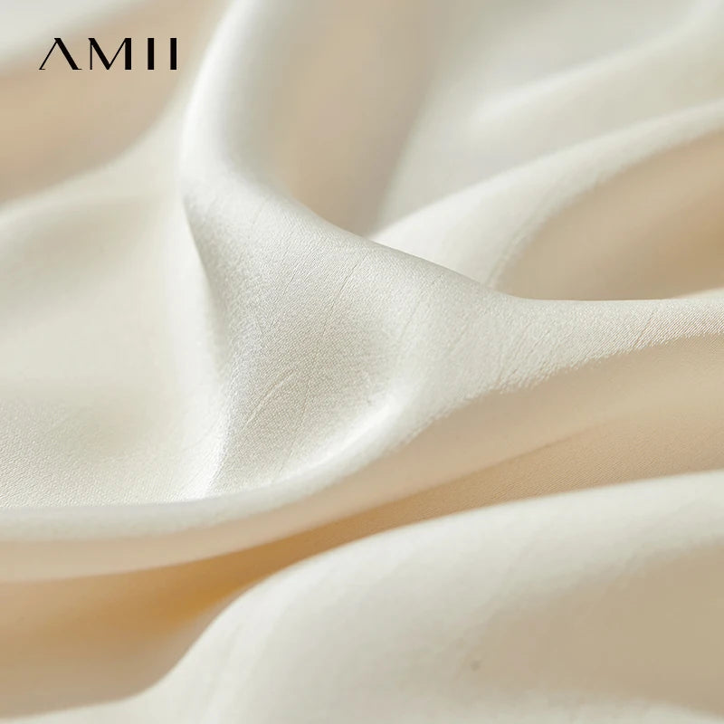 រ៉ូបទេពអប្សរវិស្សមកាល Amii Minimalist រដូវក្តៅឆ្នាំ ២០២៥ សម្លៀកបំពាក់នារីថ្មីសម្រាប់ការិយាល័យ សូត្ររាងអក្សរ A រាងគូប ផ្ការាងជារង្វង់ 12552030