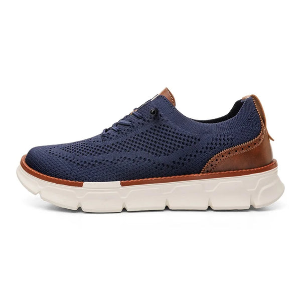 Wide Toe Men Breathable Knit Oxford Shoes Slip on Business Platform Sneakers Comfort Walking Shoes for Wide Feet & Swollen Feet