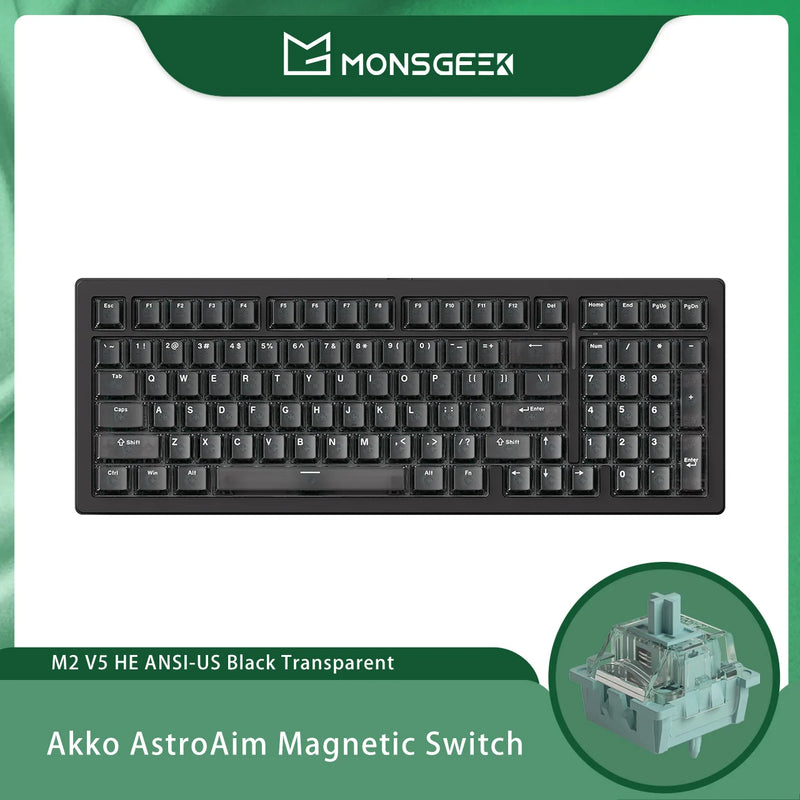 AkkoxMonsGeek M2 V5 HE Magnetic Switch Keyboard 98 Keys ANSI Layout Rapid Trigger 0.005mm 8K Polling Rate Custom Gaming Keyboard