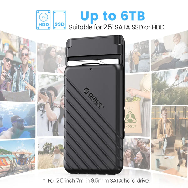 ORICO MicroB USB3.0 2.5 Inch External Hard Drive Enclosure SATA 5Gbps Support UASP for PC Laptop - HDD/SSD Case