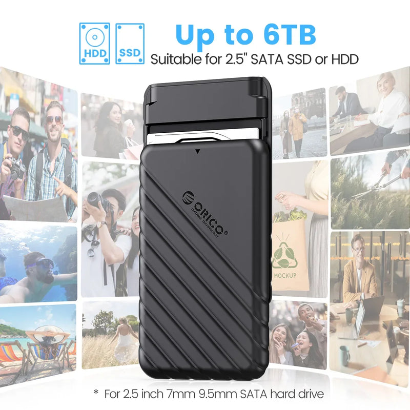 ORICO MicroB USB3.0 2.5 Inch External Hard Drive Enclosure SATA 5Gbps Support UASP for PC Laptop - HDD/SSD Case
