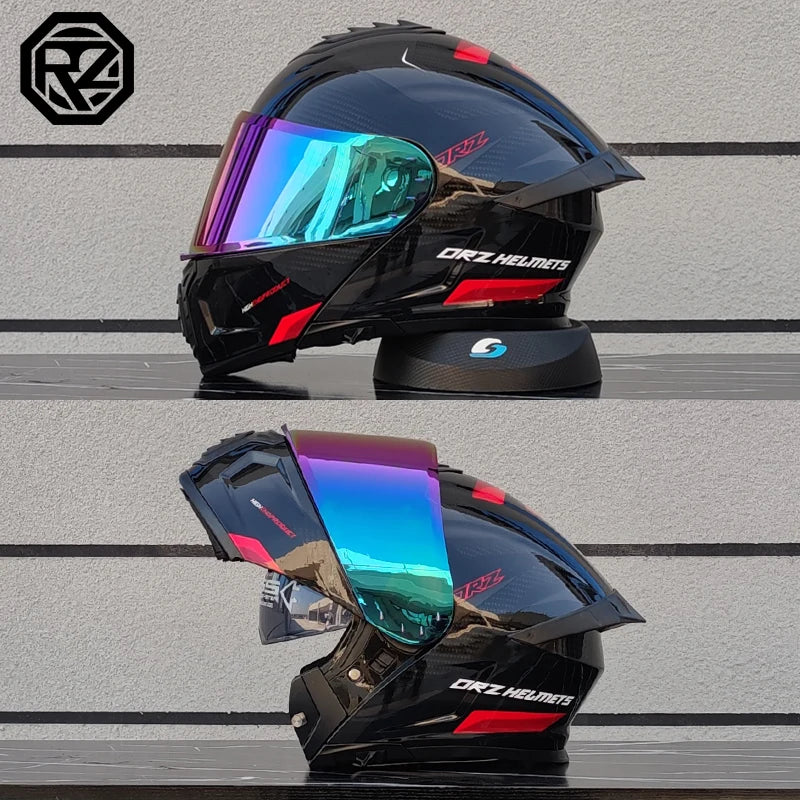 DOT certified motorcycle helmet dual lens cross-sectional helmet safety modular flip cover full face helmet for men and women