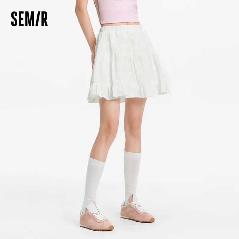 Semir Womens Skirt 2026 Embroidery Design A Line Cake Style Cute Sweet Casual Daily Wear Soft Elegant