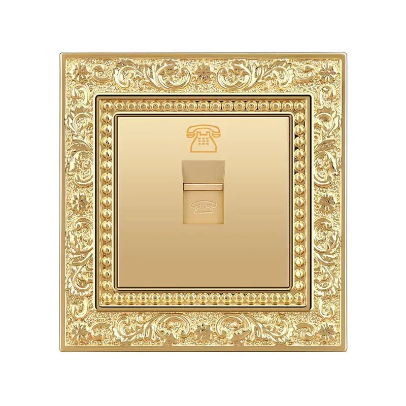 Luxury Vintage Push Button Switch 1/2/3/Gang 2Way,EU France Standard copper Wall socket,Universal light home switch power outlet