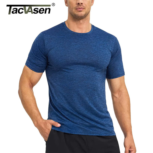 TACVASEN Summer Running T-shirts Men‘s T-shirts Athlete Sports Gym Fitness Workout Casual Shirts Quick Dry Basketball Base Layer