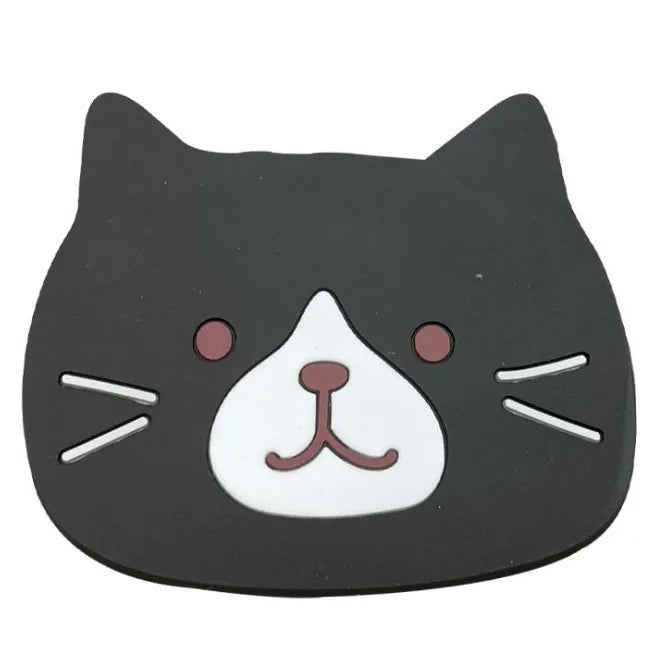 1pc Collection  Silicone Coasters Featuring Cartoon Cats - Heatproof Mats for Beverages, Kitchen Tools, And Home Decoration