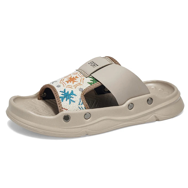 Men's soft insole Slides Comfort Casual Slippers Summer breathable lightweight outdoor beach Slip on walking Daily wear slippers