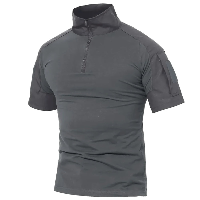 TACVASEN Men's Short Sleeve T-Shirts With Zipper Pockets Mens Summer Solid T Shirts Safari Tee Shirts Hiking Work Clothing