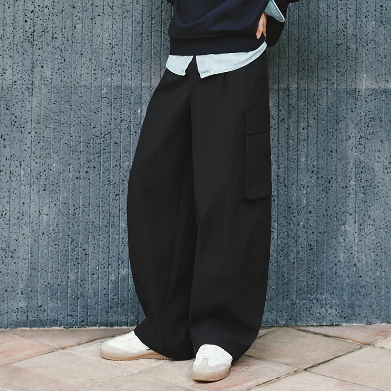 Semir Men Casual Pants 2026 Spring New Waterproof Balloon Silhouette Cargo Wide Leg Elastic Waist Loose Tops