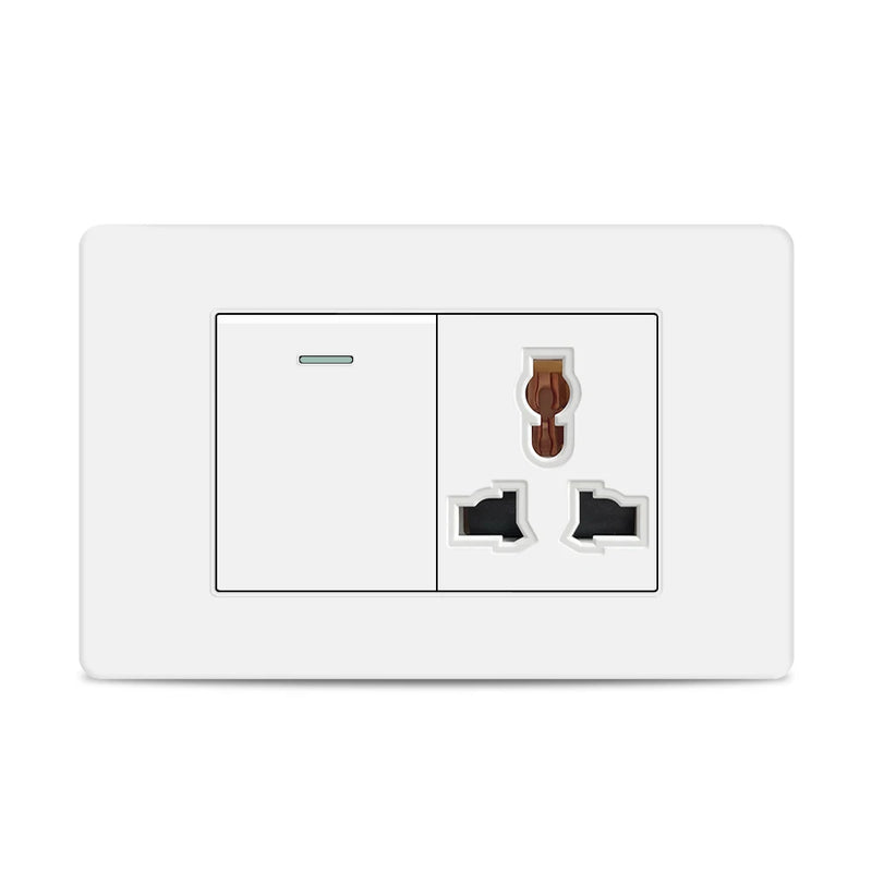 EU Korea Power Plug with 16A Usb Wall Socket,Electric 2Way Light Switch Panel,Universal USB Type-C 20W Fast Charging Outlet 220V