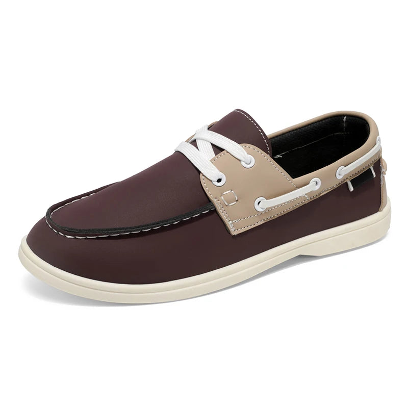 Men's plus-size fashion casual white shoes breathable soft sole four seasons new non-slip comfort outdoor driving leather shoes