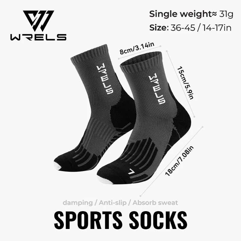 WRELS Sports Socks Arch Support 3D Anti Slip Quick Dry Breathable Cushioned Soccer Gym Training Outdoor Athletic Socks Men Women