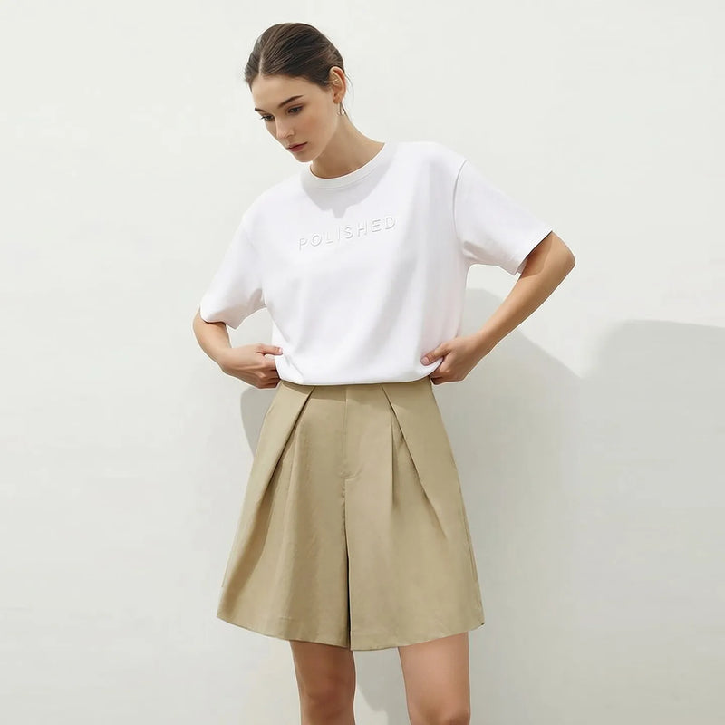 Amii Women's Shorts 2026 Summer New Simple Versatile Office Casual Pants Pleated Wide Leg Loose Fit Pants For Women 12642132