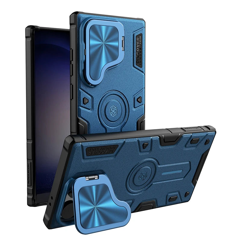 For Samsung Galaxy S24 Ultra Case NILLKIN CamShield Armor Prop Flip Lens Bracket Case With Kickstand For Samsung S24 Ultra Cover
