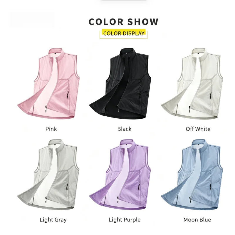 Lightweight quick-drying  waterproof outdoor stand-up collar work jacket customized with logo group activity vest work uniform