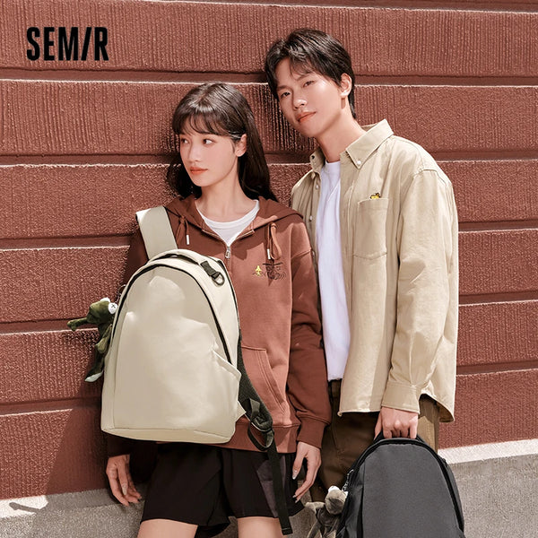 Semir Backpack Men 2024 New Trendy Niche Eggshell Backpack Large Capacity Commuter Computer Bag Couple Schoolbag