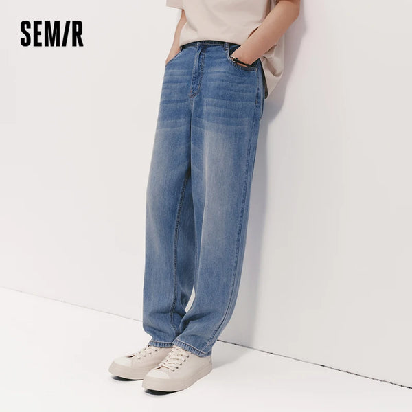 ខោបុរស Semir Denim មានអារម្មណ៍ត្រជាក់ខ្នង ចង្កេះយឺត ជើងស្ដើង រចនាប័ទ្មធ្វើដំណើររដូវក្តៅឆ្នាំ ២០២៦ អាវធម្មតា