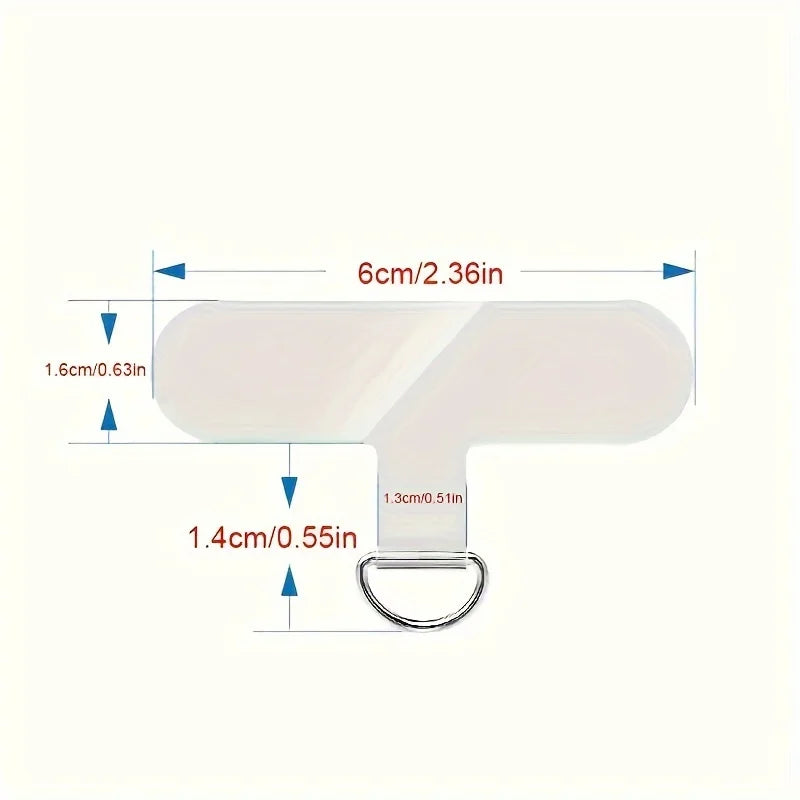 2/5pcs TPU Mobile Phone Lanyard Stickers - Universal Adhesive Mobile Phone Holder with Removable Anti-Loss Strap Connector Kit