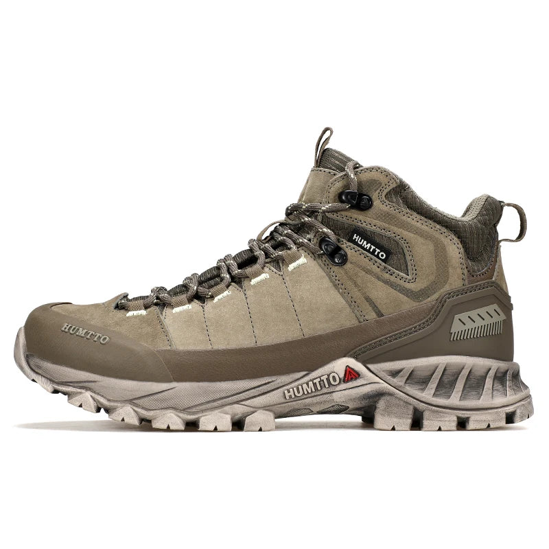 HUMTTO Hiking Shoes for Men Leather Waterproof Climbing Sneakers 2024 Sport Hunting Trekking Boots Breathable Outdoor Mens Shoes