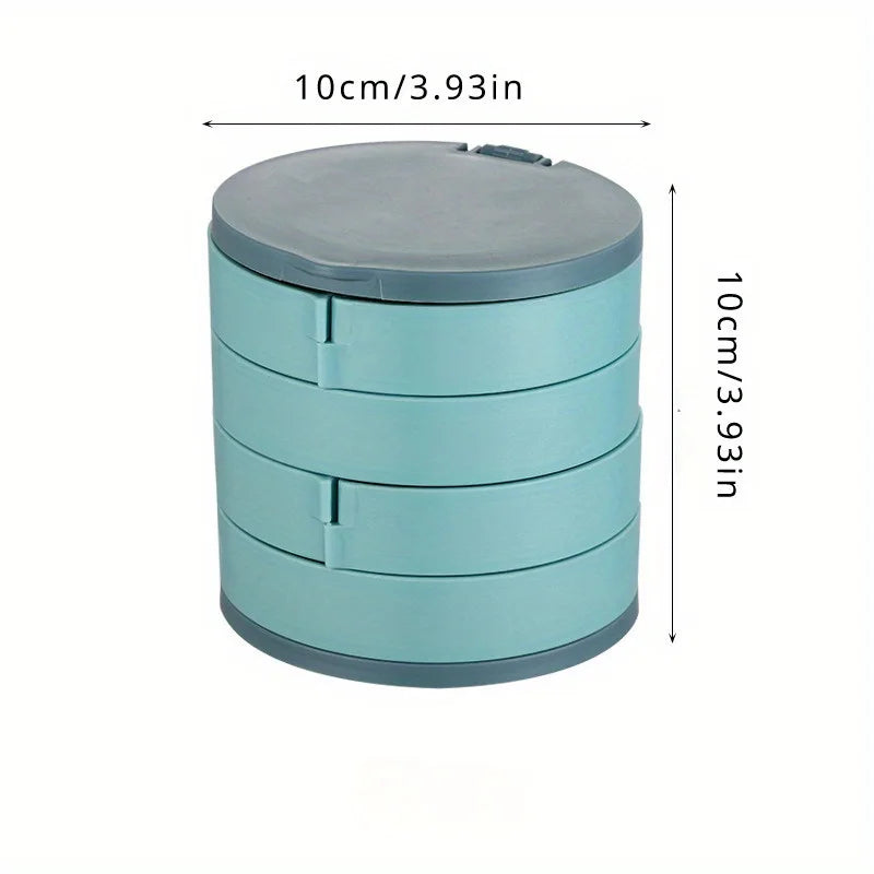 1pc Rotating Storage Box for Organizing Earrings, Rings, And Necklaces Made of Multi-Layer Plastic, Jewelry Boxes organizer box