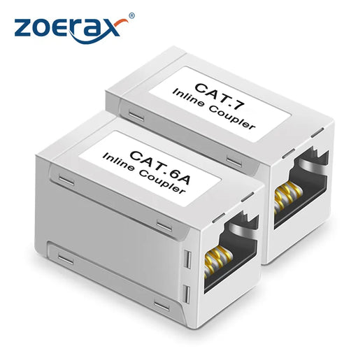 ZoeRax Shielded RJ45 Coupler, Inline Ethernet Coupler, Female to Female Ethernet Extender Adapter Cat7 Cat6/Cat5e Ethernet Cable 1PCS