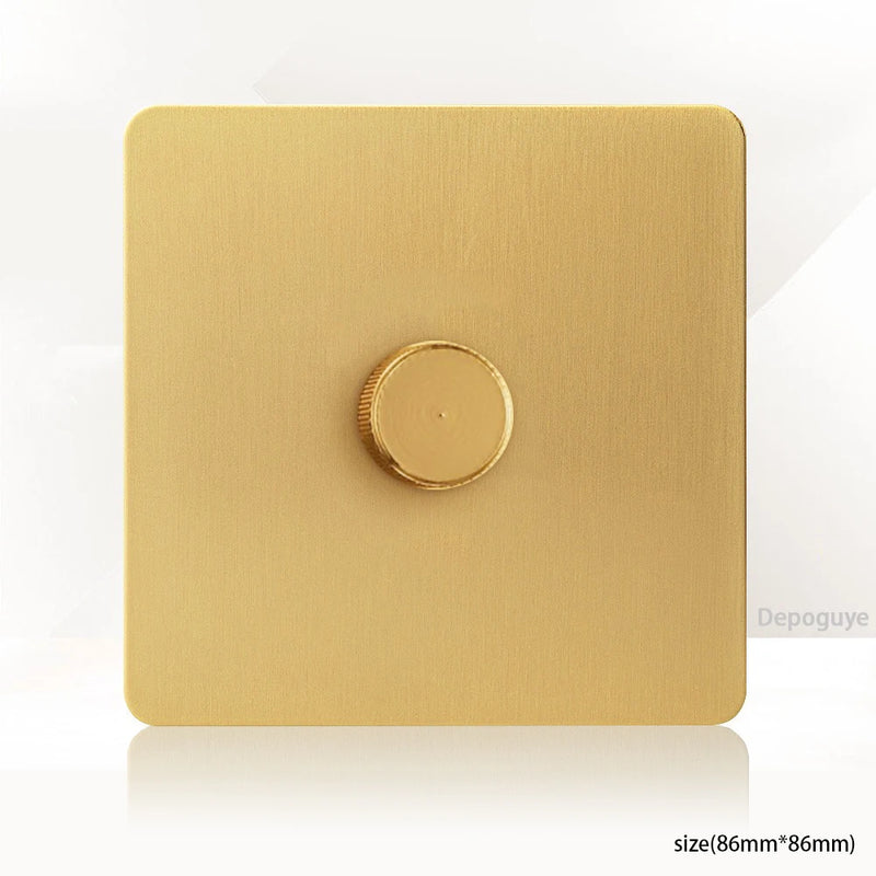Gold Wall Light Toggle Switch Vintage Brass Lever Stainless Steel Panel,EU FR Universal USB C Socket 1-4 Gang 2Way Switch TV
