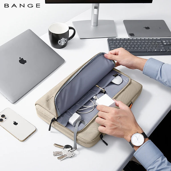BANGE Slim Laptop Sleeve Bag 14-15.6 Inch Notebook Pouch for Men's Shockproof Computer Briefcase for Business Travel Laptop Case