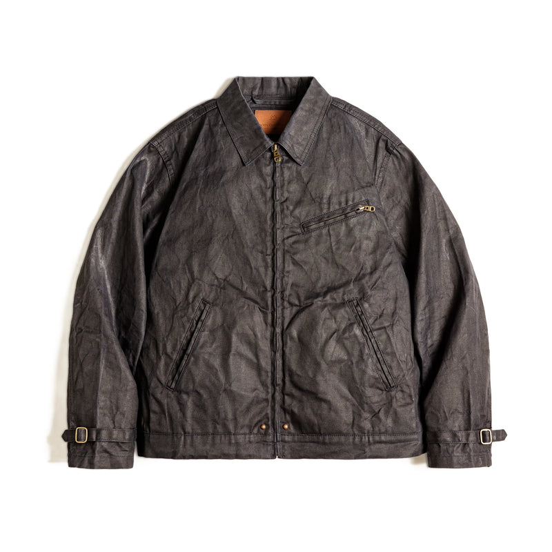 អាវក្រៅ Maden បុរស Vintage IV Oil Waxed Canvas Jacket Lapel Zipper Short Outerwear Classic Slim Fit for Men's Spring and Fall Jacket