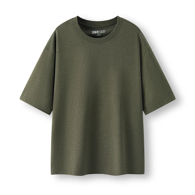 Semir Mens Tshirt 2026 Striped Crew Neck Casual Style Simple Fashion Soft Comfortable Daily T shirt