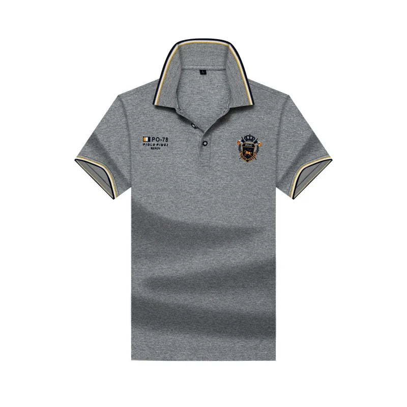 High Quality Man Short-Sleeved Polo Shirt Lapel Button Embroidery Summer Hot-Selling Polo Shirt Business Casual Men's Clothing
