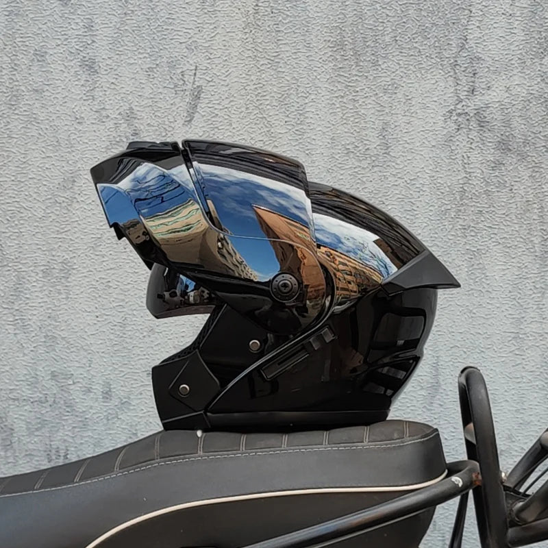 ORZ DOT Certification ORZ Motorcycle Helmet Double Lens Cross Section Helmet Safety Modular Flip Helm Unisex Helmet With Visor