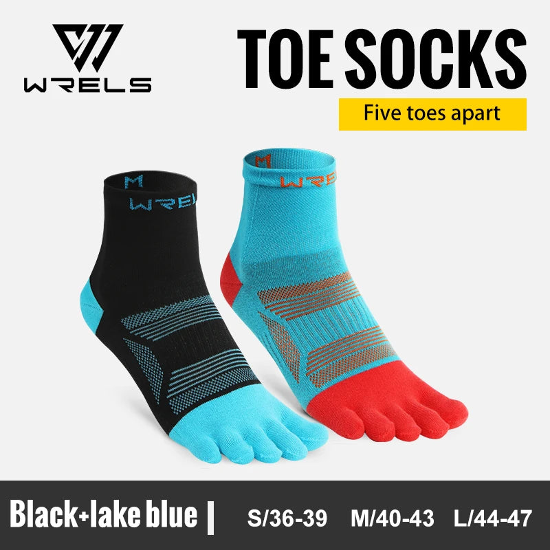 WRELS 1/2/3pairs Toe Socks 5 Finger Running Socks Anti Slip Moisture Wicking Anti-Blister Five Finger Breathable Athletic Socks