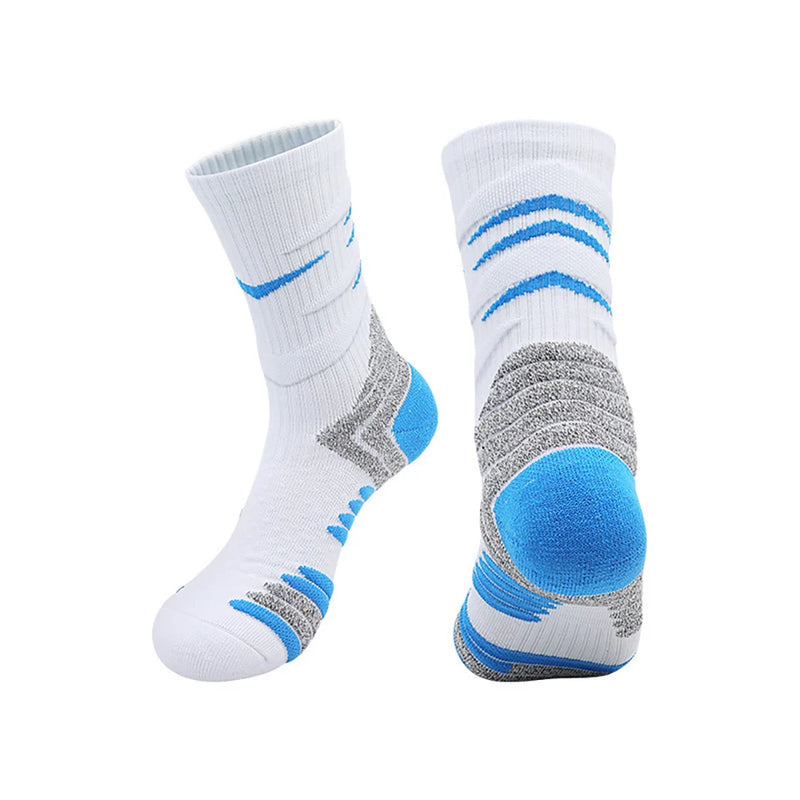 WRELS 1/2/3 Pairs Running Socks Moisture Wicking Breathable Sports Socks Men Compression Cushioned Basketball Training Socks