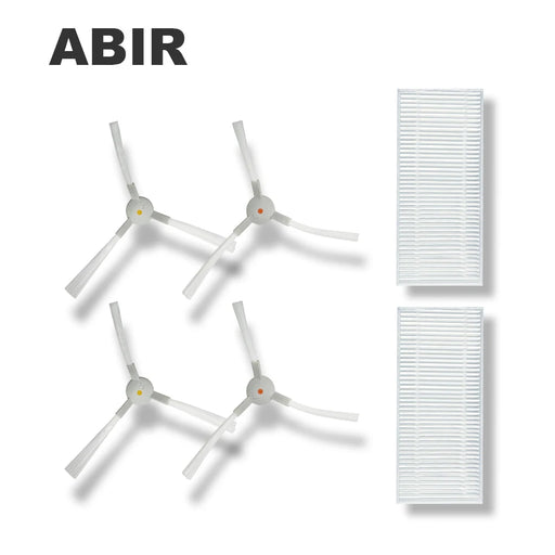 Spare Parts for Robot Vacuum Cleaner ABIR R30 ,Includes Side Brus 4pcs,HEPA Filters 2pcs CHINA