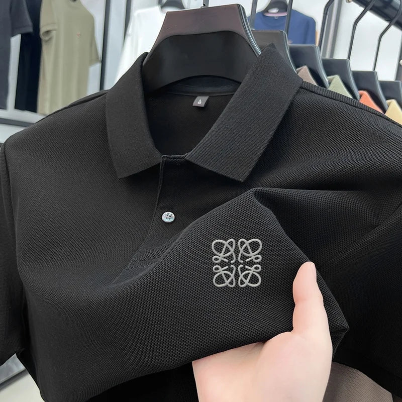 Men's Summer Luxury Brand Cotton 100% Polo Shirt Lapel Printing Short Sleeves T-Shirt Business Leisure Ventilate Men's Clothing