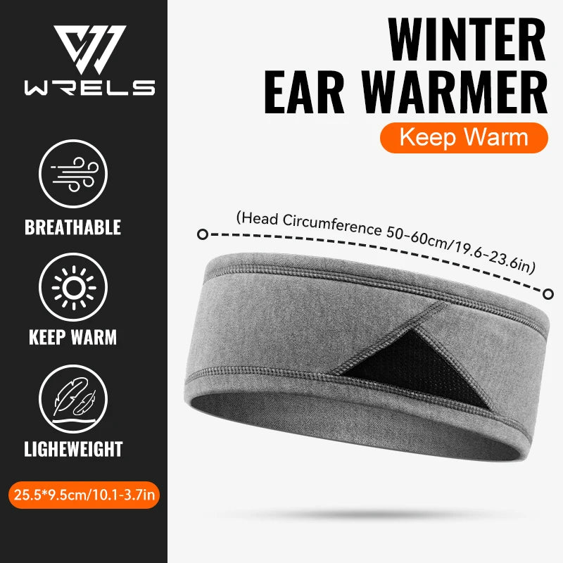 WRELS Fleece Earmuffs Running Headband Winter Ear Covers Moisture Wicking Ski Sport Headband Windproof Ear Warmers Headband
