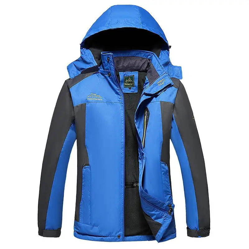 2026 New Outdoor Men's Red & Black Waterproof Windproof Breathable Jacket with Detachable Hood for Hiking Climbing Camping‌